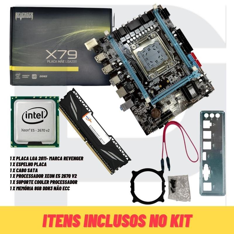 Kit Placa Mãe Gamer X79 Processador Xeon E5 2670 V2 16gb - PHR